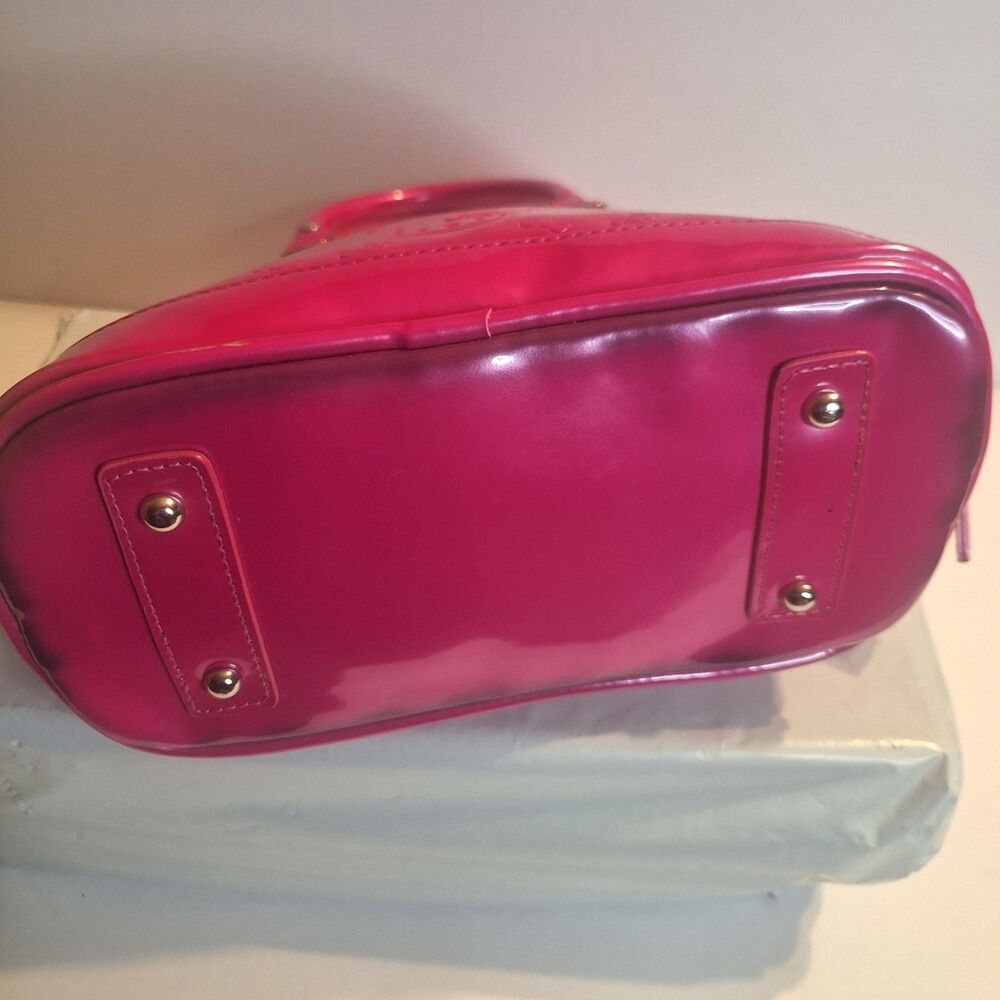 Hello Kitty Pink Patent Embossed Logo Sanrio Loungefly Satchel Handbag - Picture 12 of 12
